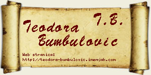Teodora Bumbulović vizit kartica